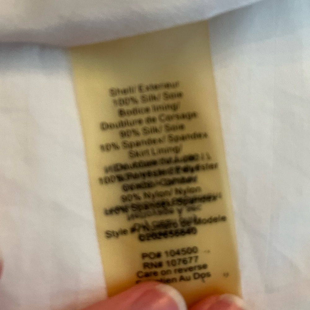 Alice + Olivia silk strapless dress in cream and swirl of different colors. NWOT - Picture 6 of 7